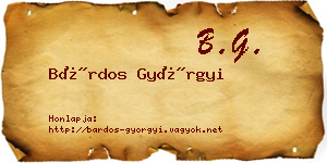 Bárdos Györgyi névjegykártya