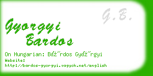 gyorgyi bardos business card